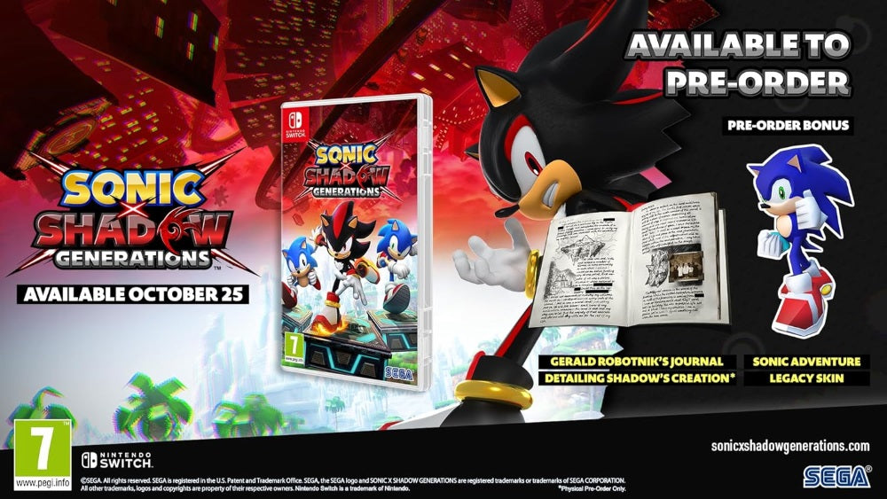 Sonic x Shadow Generations Switch physical release