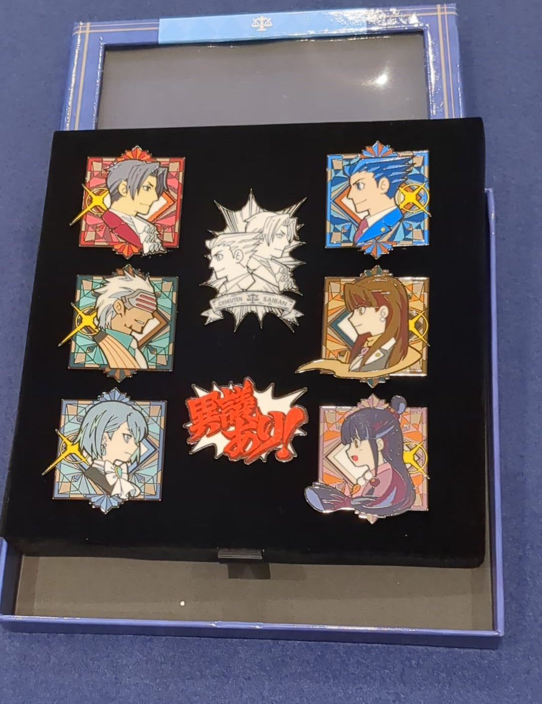 ace attorney blue set metallic pin